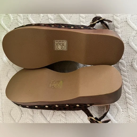 New! Sam Edelman Calf-hair/Leather Studded Wooden Clog Women’s Size 6 - Picture 10 of 16